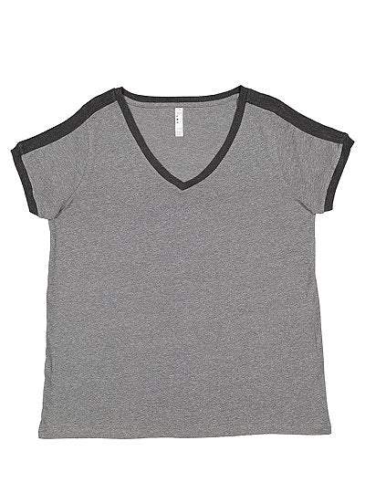 Women's Curvy Retro Ringer Tee LAT 3832