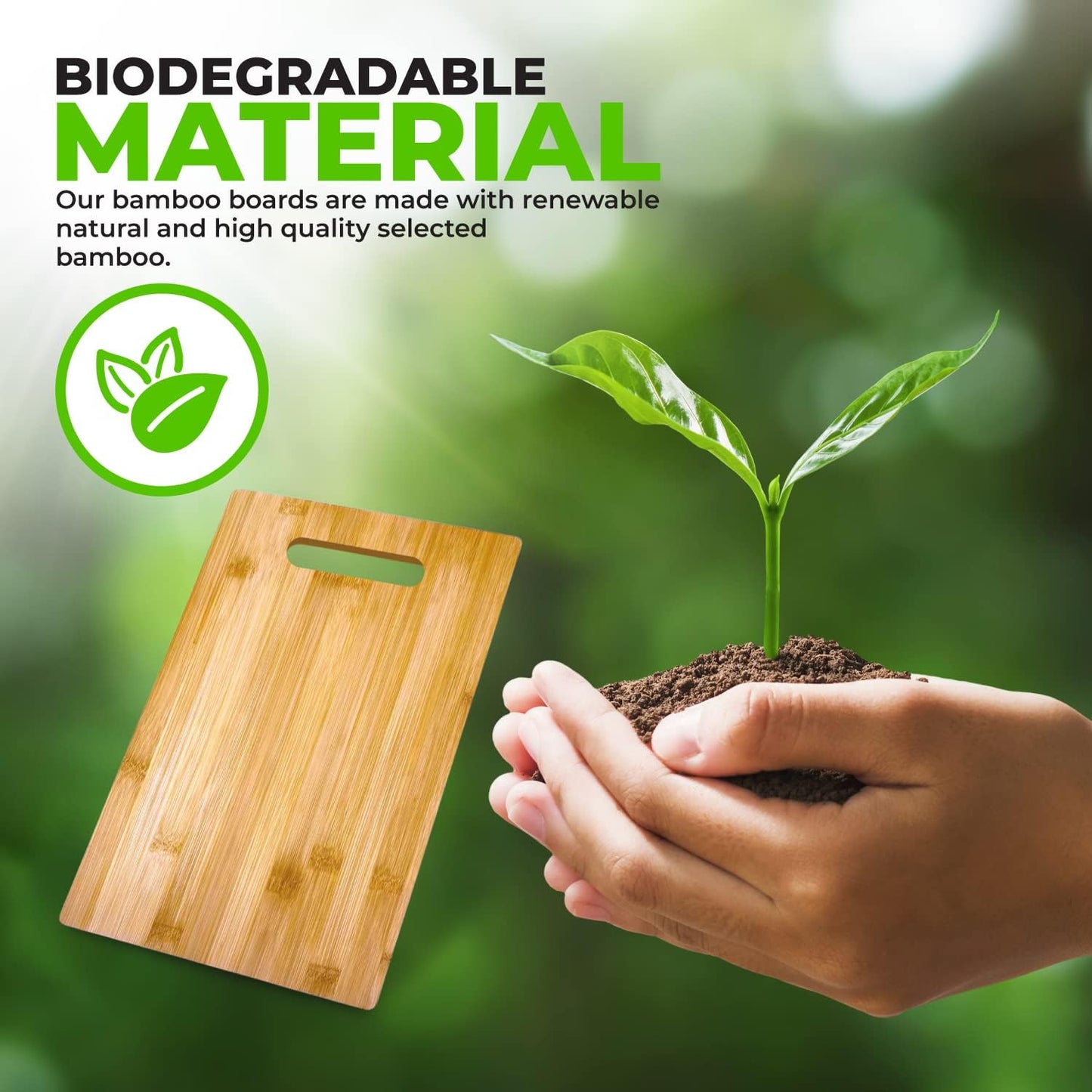 Premium Bamboo Cutting Board for Personalization/Engraving - 12"x9" Lift your Kitchen Today!!