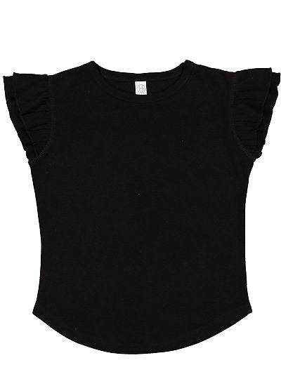 Toddler Girls Flutter Sleeve Tee  Rabbit Skins  3339