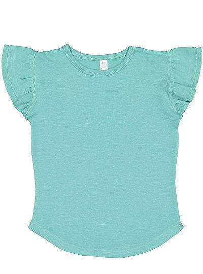 Toddler Girls Flutter Sleeve Tee  Rabbit Skins  3339