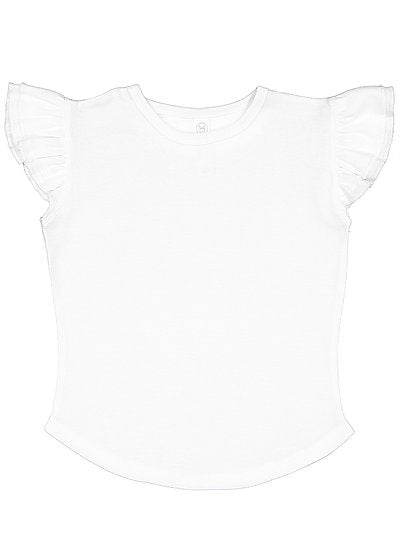 Toddler Girls Flutter Sleeve Tee  Rabbit Skins  3339