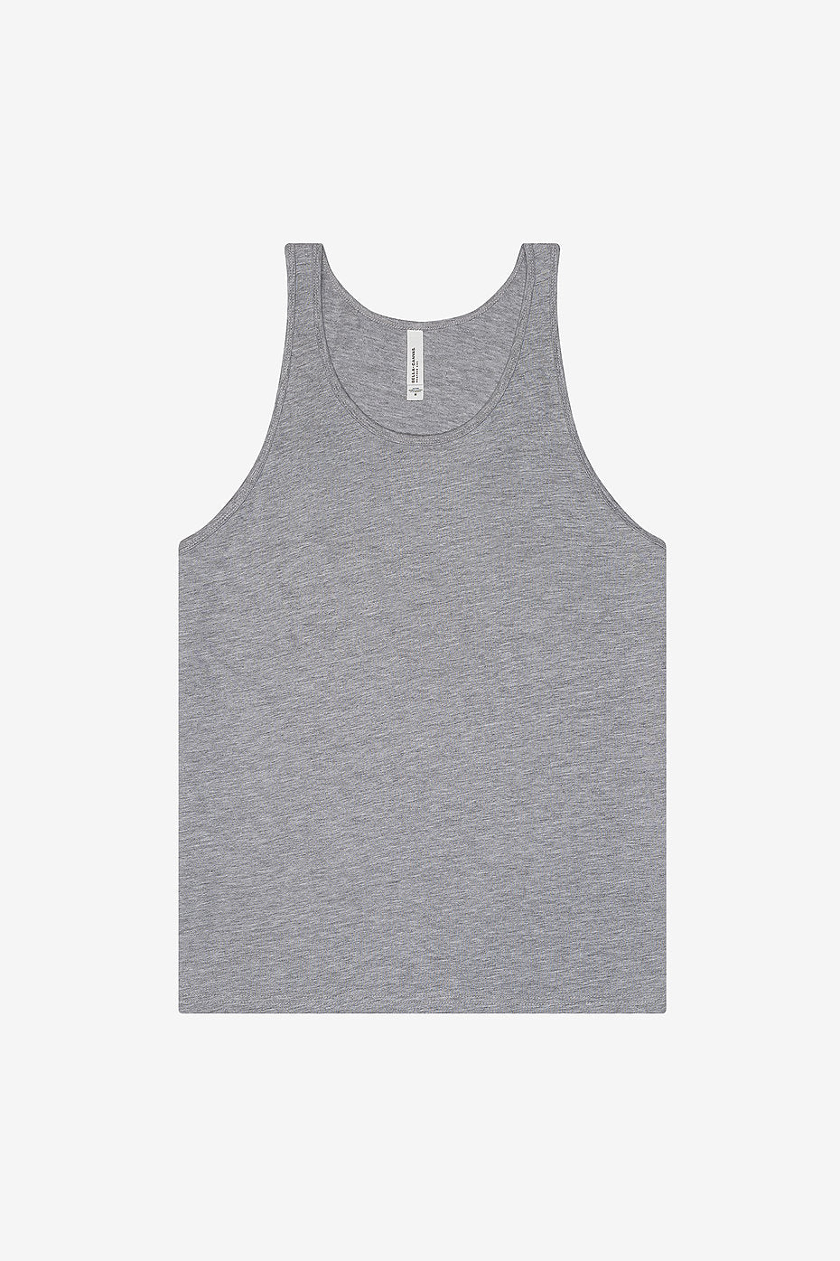 Unisex Heather CVC Tank in heather gray with modern fit and side seams for versatile comfort and style