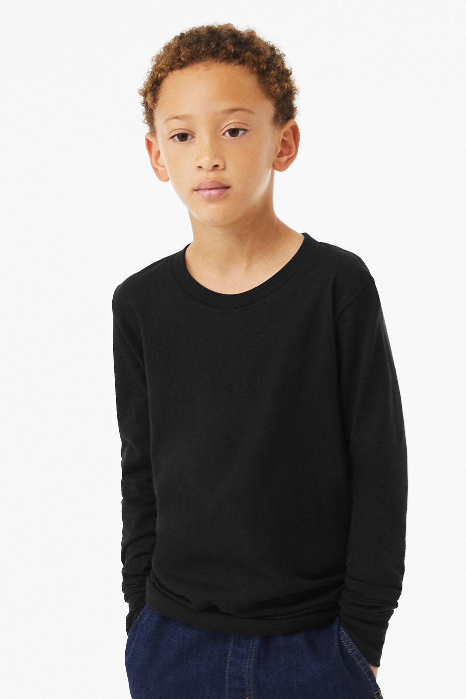 Youth Heather CVC Long Sleeve Tee  Bella+Canvas  3501YCVC