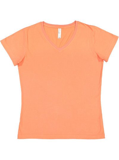 Women's V-neck Fine Jersey Tee  LAT  3507  X-SMALL, SMALL, MEDIUM, & LARGE