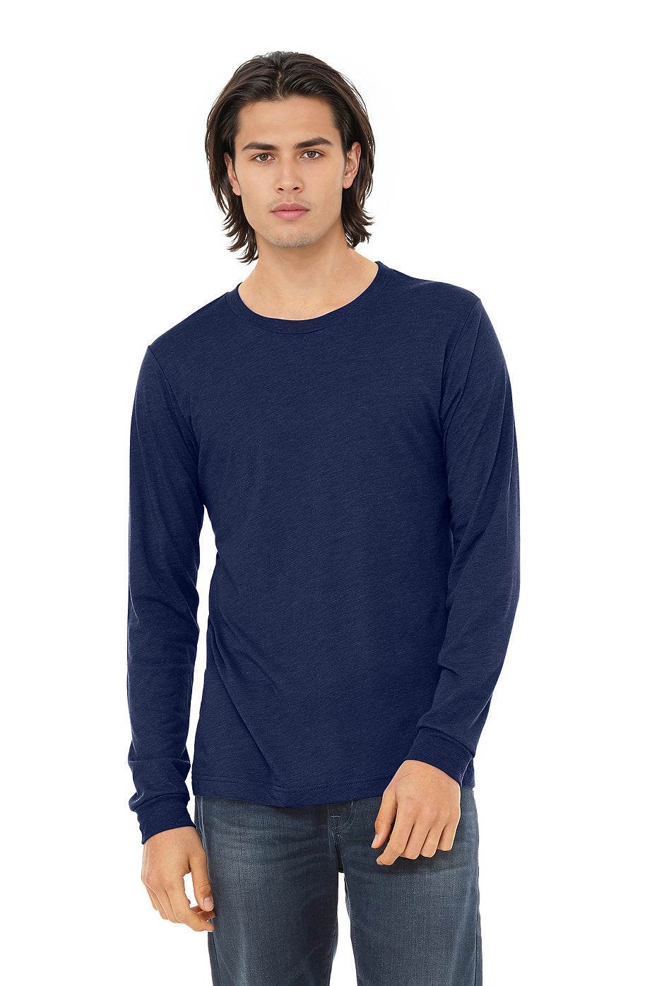 Unisex Triblend Long Sleeve Tee  Bella+Canvas  3513  X-LARGE, XX-LARGE, & XXX-LARGE