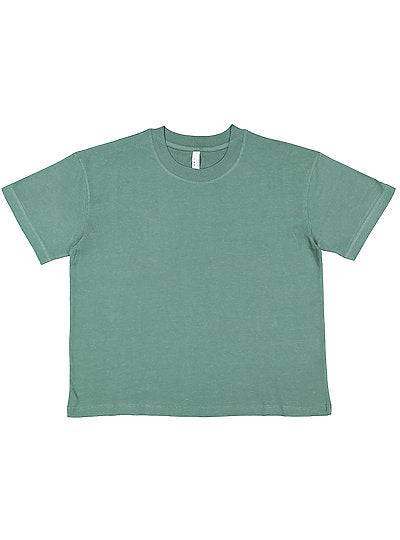 Unisex Relaxed Crew Tee in green, 100% combed ringspun cotton, casual fit with ribbed collar and drop shoulder design