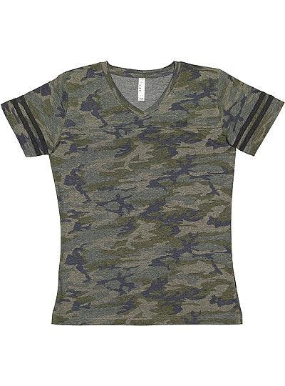 Women's V-neck Football Tee  LAT  3537