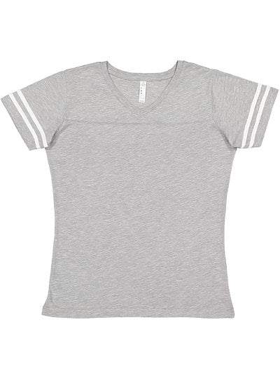 Women's V-neck Football Tee  LAT  3537