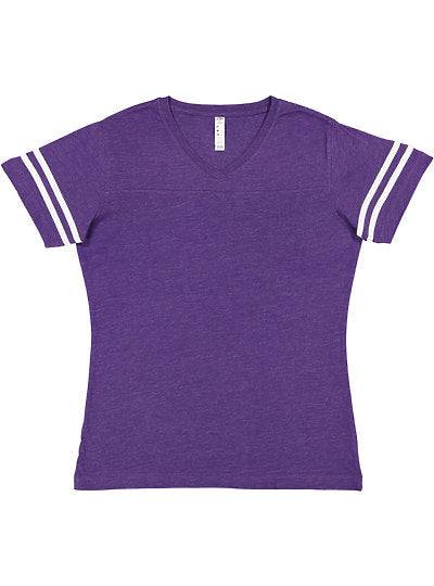Women's V-neck Football Tee  LAT  3537