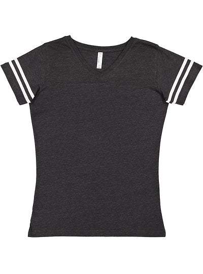 Women's V-neck Football Tee  LAT  3537