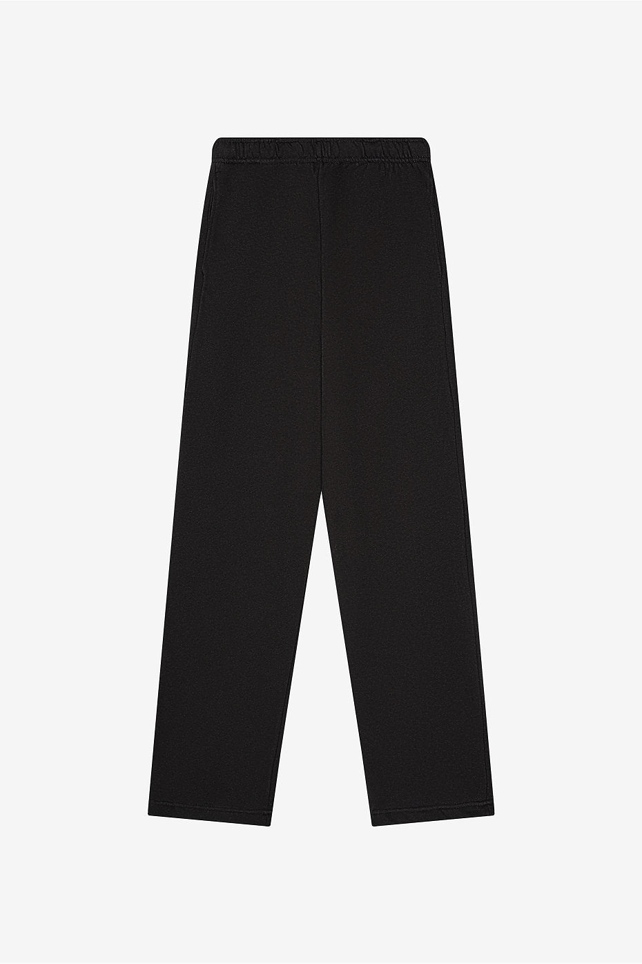 Unisex Sponge Fleece straight leg sweatpant in black with elastic waistband and internal drawcord