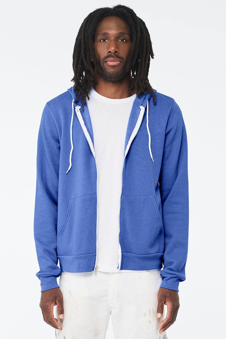 Unisex Sponge Fleece Full-Zip Hoodie  Bella+Canvas  3739  MEDIUM & LARGE