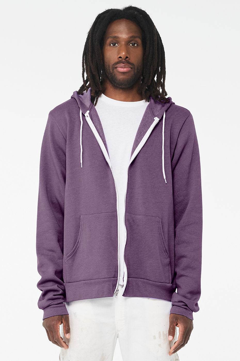 Unisex Sponge Fleece Full-Zip Hoodie  Bella+Canvas  3739  MEDIUM & LARGE