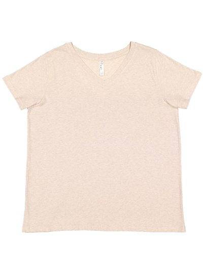 Women's Curvy V-neck Fine Jersey Tee  LAT  3817