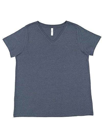 Women's Curvy V-neck Fine Jersey Tee  LAT  3817