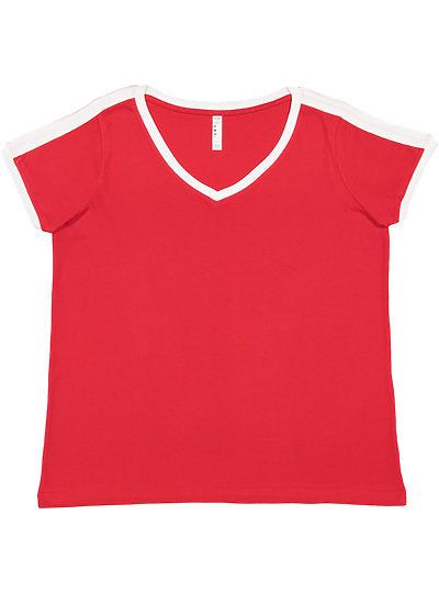 Women's Curvy Retro Ringer Tee  LAT  3832