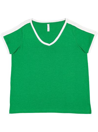 Women's Curvy Retro Ringer Tee  LAT  3832