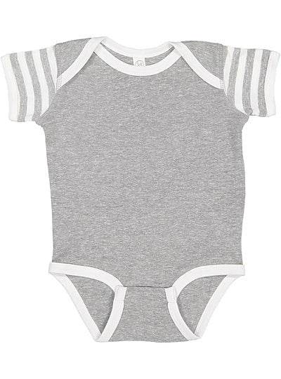 infant Baby Rib Bobysuit  Rabbit Skins  4400 (CONT'D)  GRANITE HEATHER TO NATURAL HEATHER