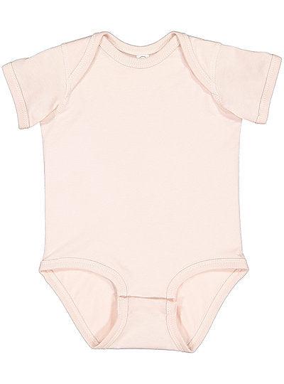Infant Fine Jersey Bodysuit  Rabbit Skins  4424  APPLE TO CHARCOAL