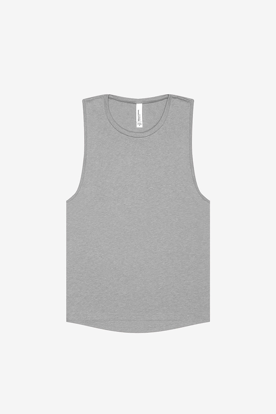 Women's Jersey Muscle Tank Bella+Canvas 6003 in gray with relaxed fit and tear-away label