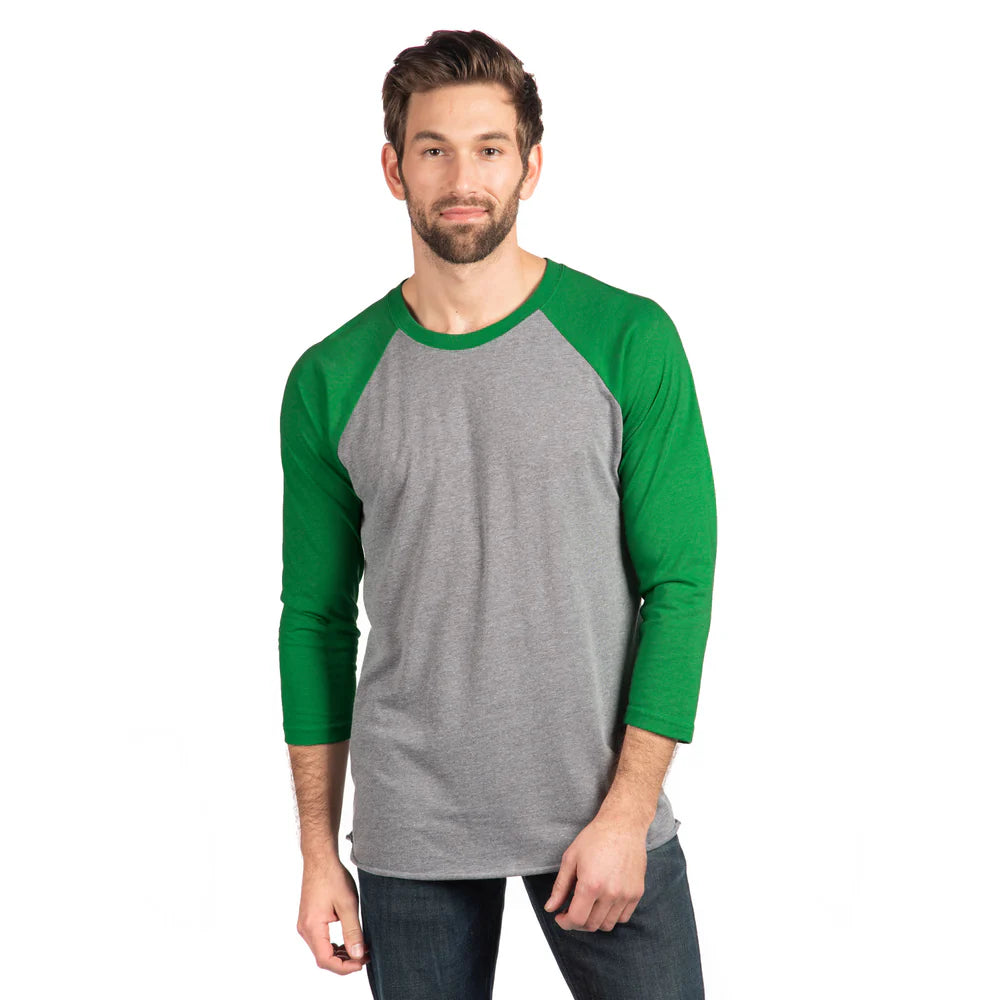 6051 Unisex Tri-Blend 3/4 Raglan T-Shirt  Next Level SIZES X-SMALL, SMALL, MEDIUM & LARGE