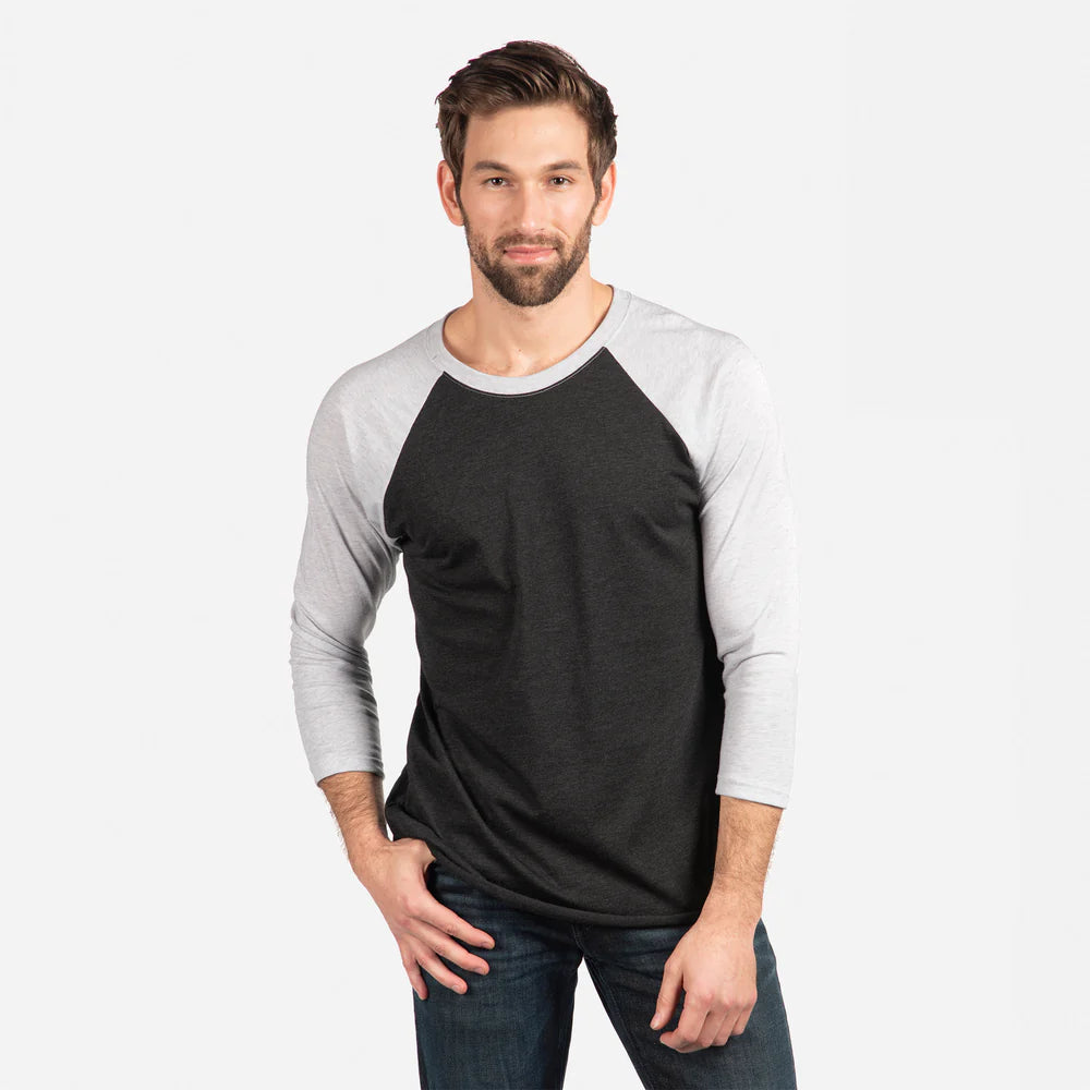 6051 Unisex Tri-Blend 3/4 Raglan T-Shirt  Next Level SIZES X-SMALL, SMALL, MEDIUM & LARGE