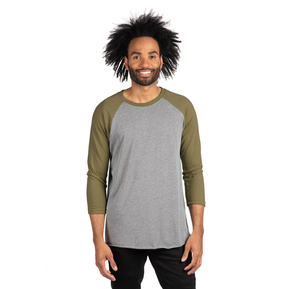 6051 Unisex Tri-Blend 3/4 Raglan T-Shirt  Next Level SIZES X-SMALL, SMALL, MEDIUM & LARGE
