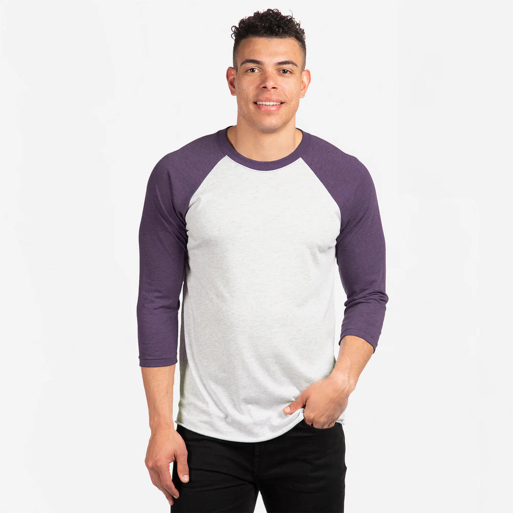 6051 Unisex Tri-Blend 3/4 Raglan T-Shirt  Next Level SIZES X-SMALL, SMALL, MEDIUM & LARGE