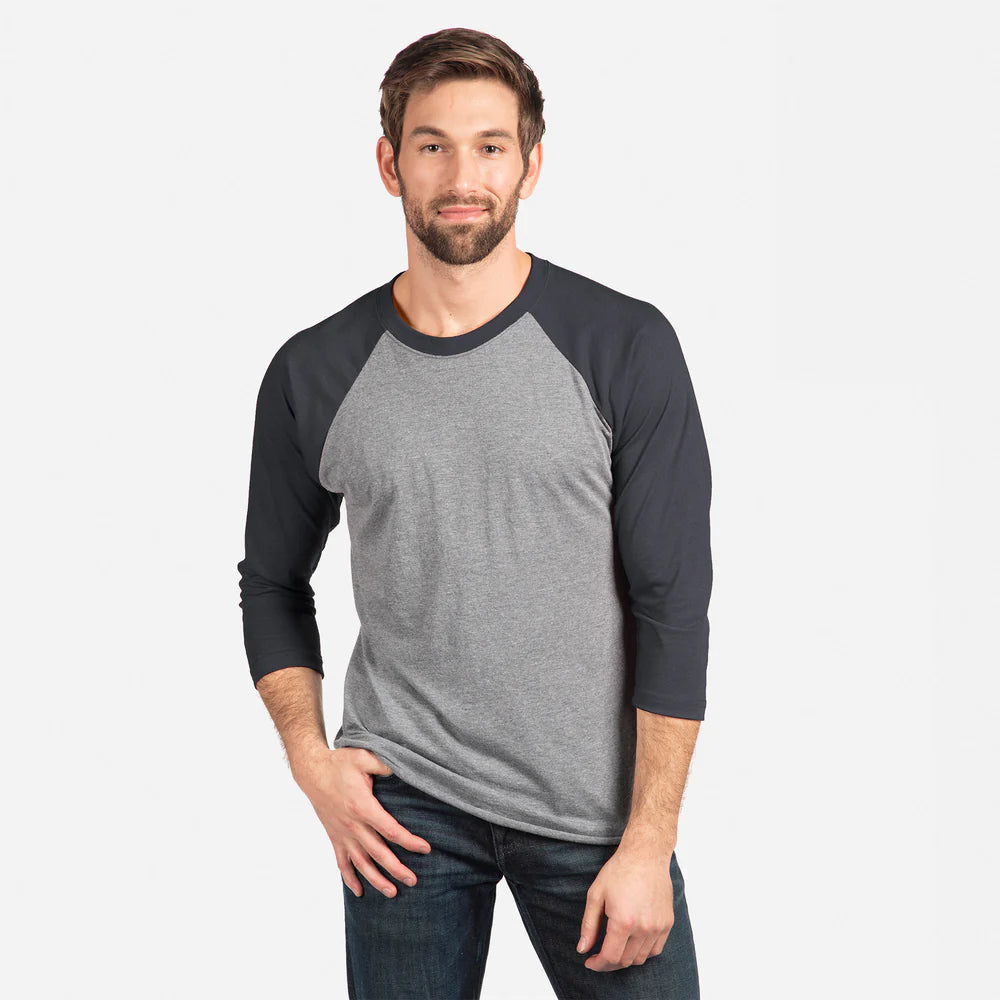 6051 Unisex Tri-Blend 3/4 Raglan T-Shirt  Next Level SIZES X-SMALL, SMALL, MEDIUM & LARGE