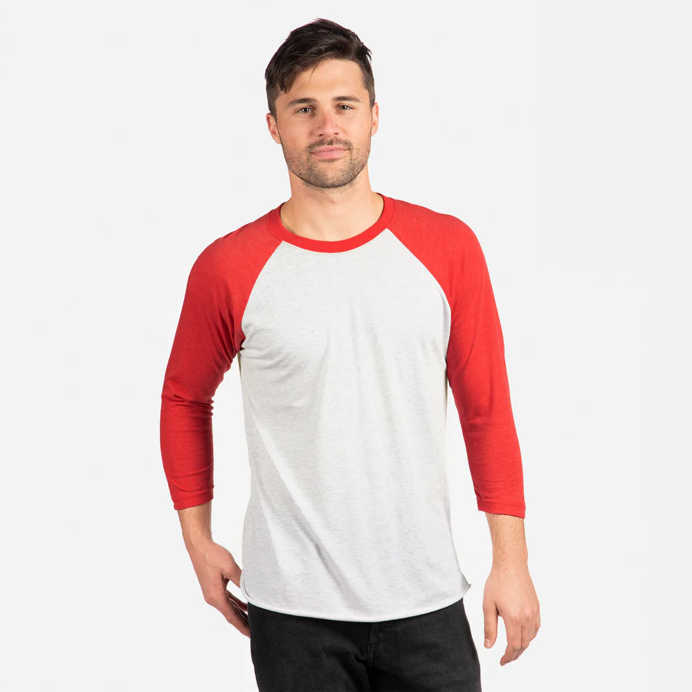 6051 Unisex Tri-Blend 3/4 Raglan T-Shirt  Next Level SIZES X-SMALL, SMALL, MEDIUM & LARGE