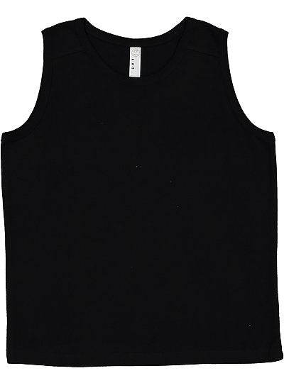 Black Youth Fine Jersey Tank in soft breathable cotton for kids' comfort and style