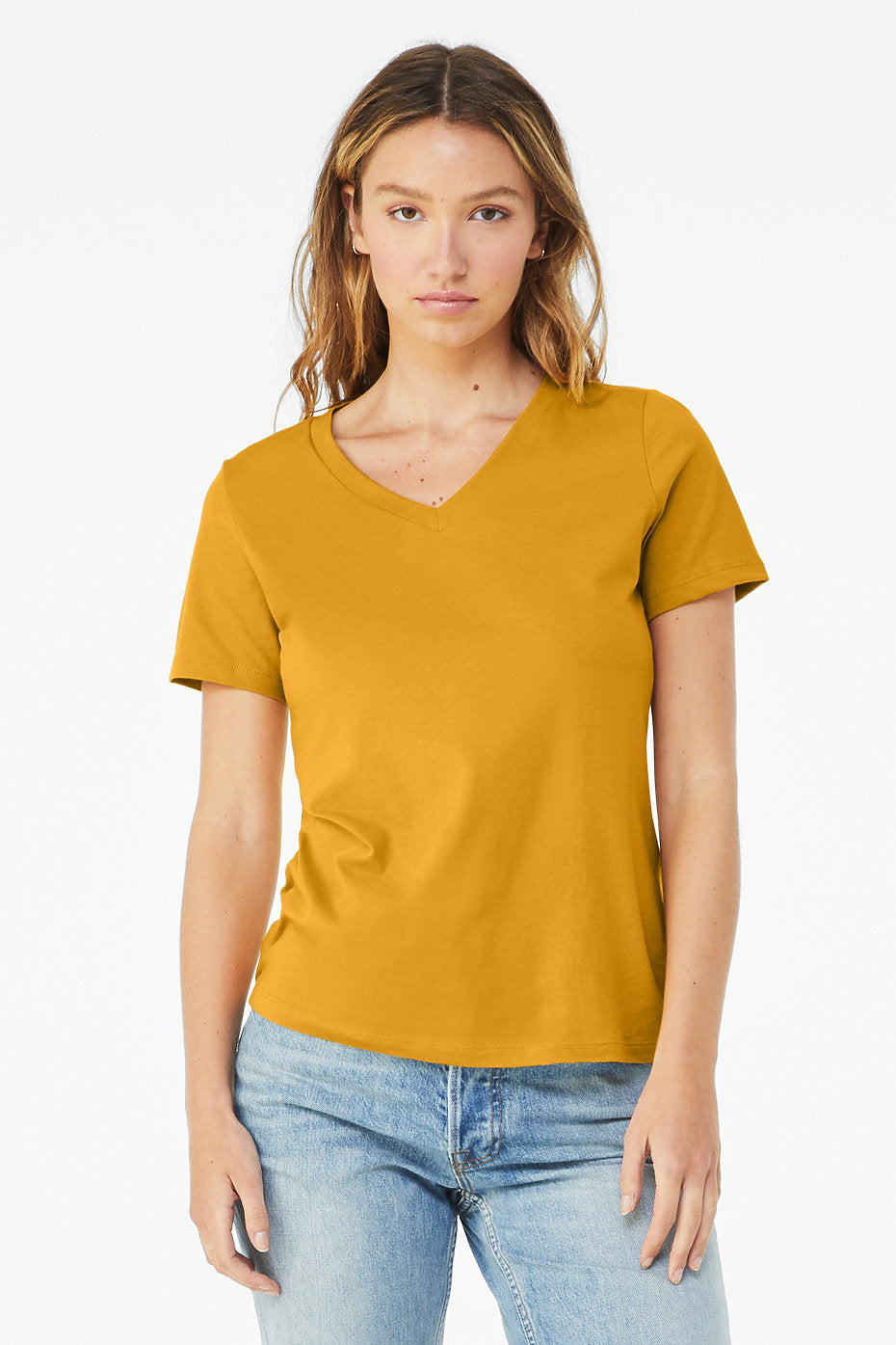 Women's Relaxed Jersey Short Sleeve V-Neck Tee Bella+Canvas 6405