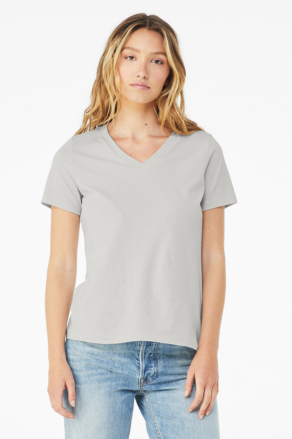 Women's Relaxed Jersey Short Sleeve V-Neck Tee Bella+Canvas 6405