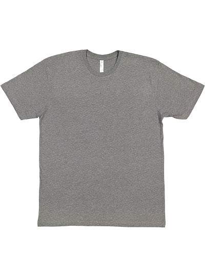 Unisex Fine Jersey Tee in granite heather with soft combed cotton fabric and classic crew neck design