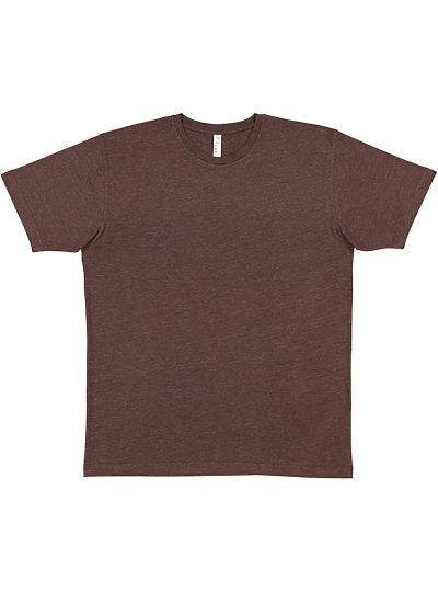 Unisex Fine Jersey Tee in vintage chocolate color with soft combed cotton fabric and classic crew neck design