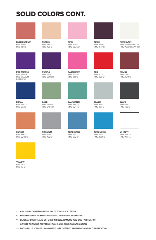 RABBIT SKINS COLOR CARD