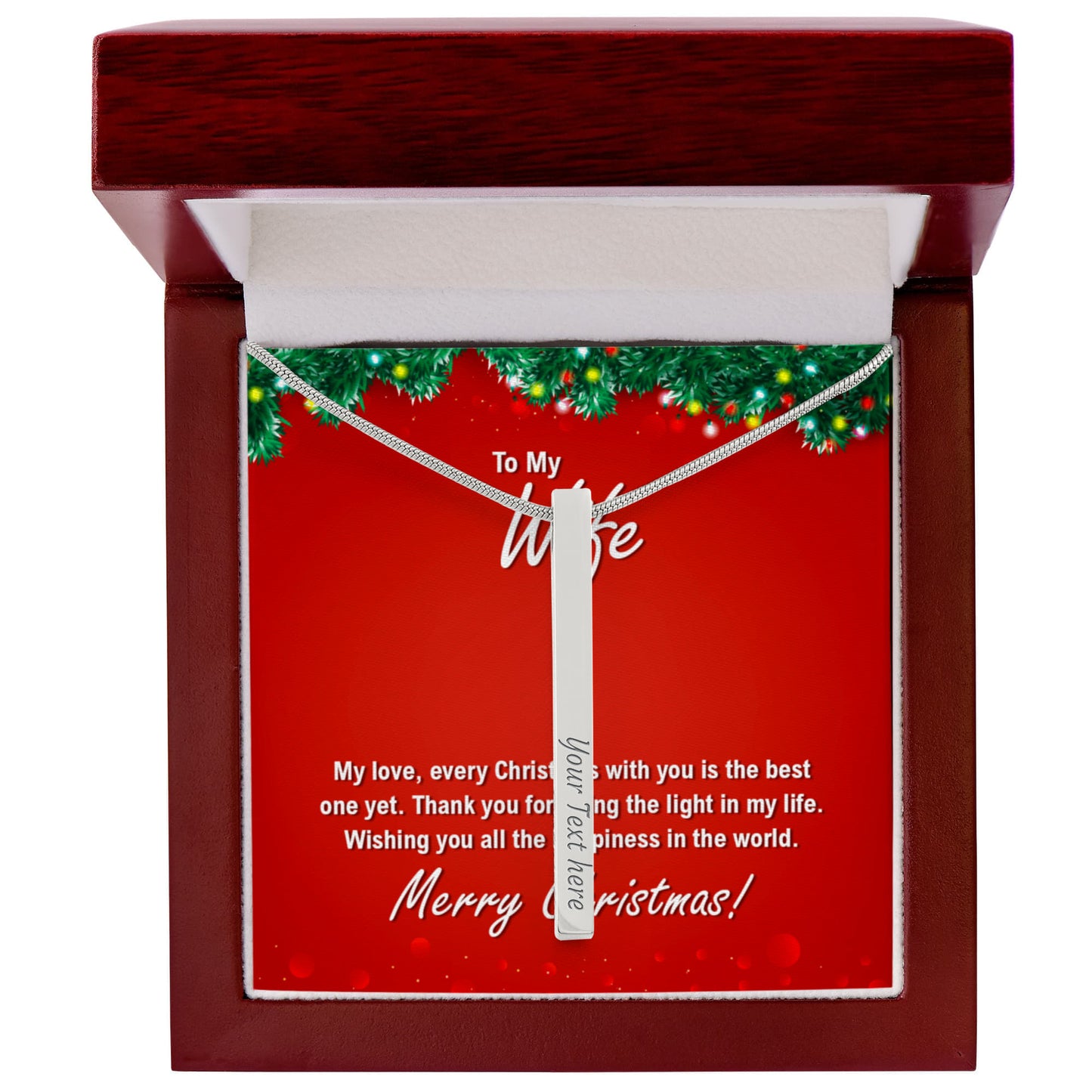 4 Sided Engravable Necklace Put Your Words Where She Can See Them!