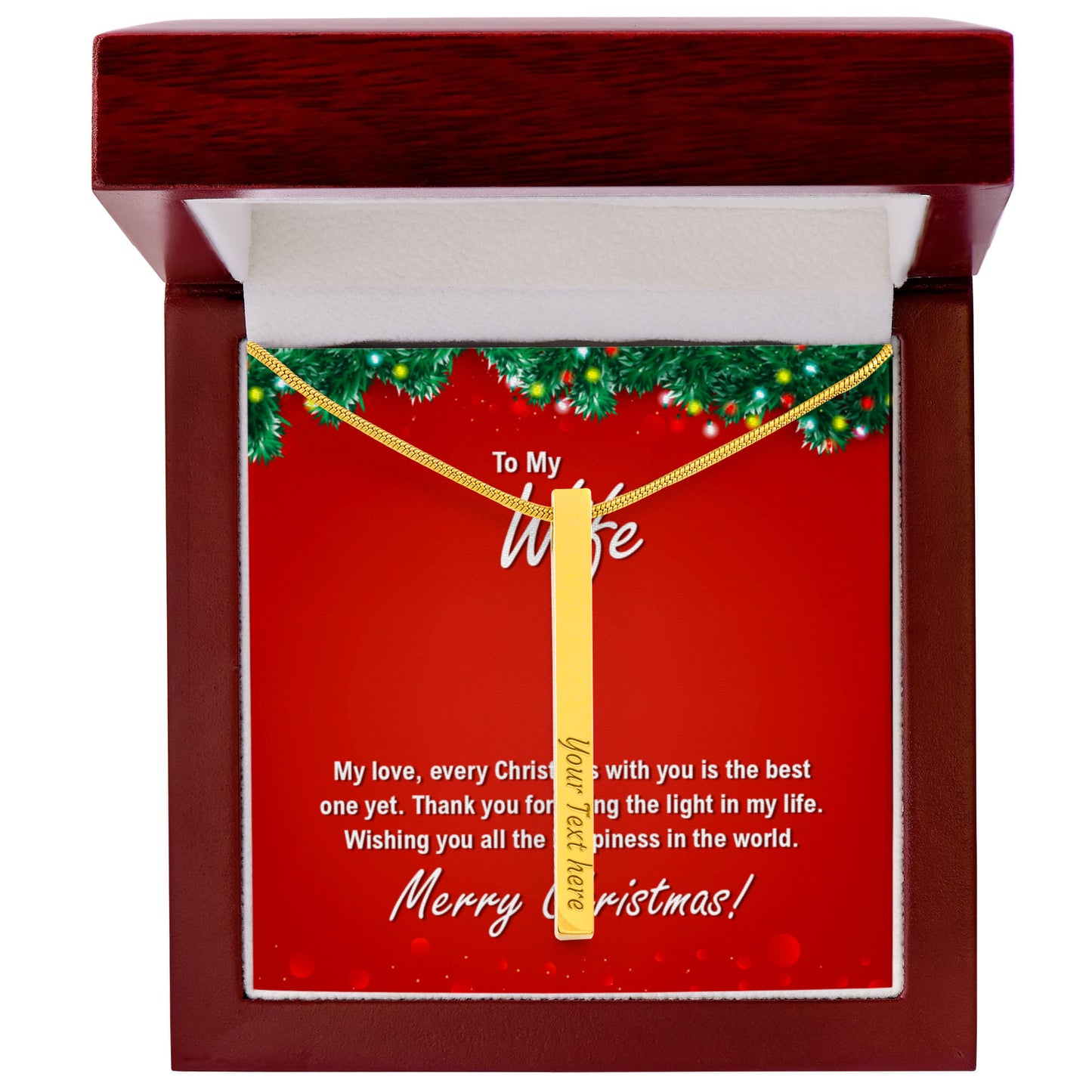 4 Sided Engravable Necklace Put Your Words Where She Can See Them!