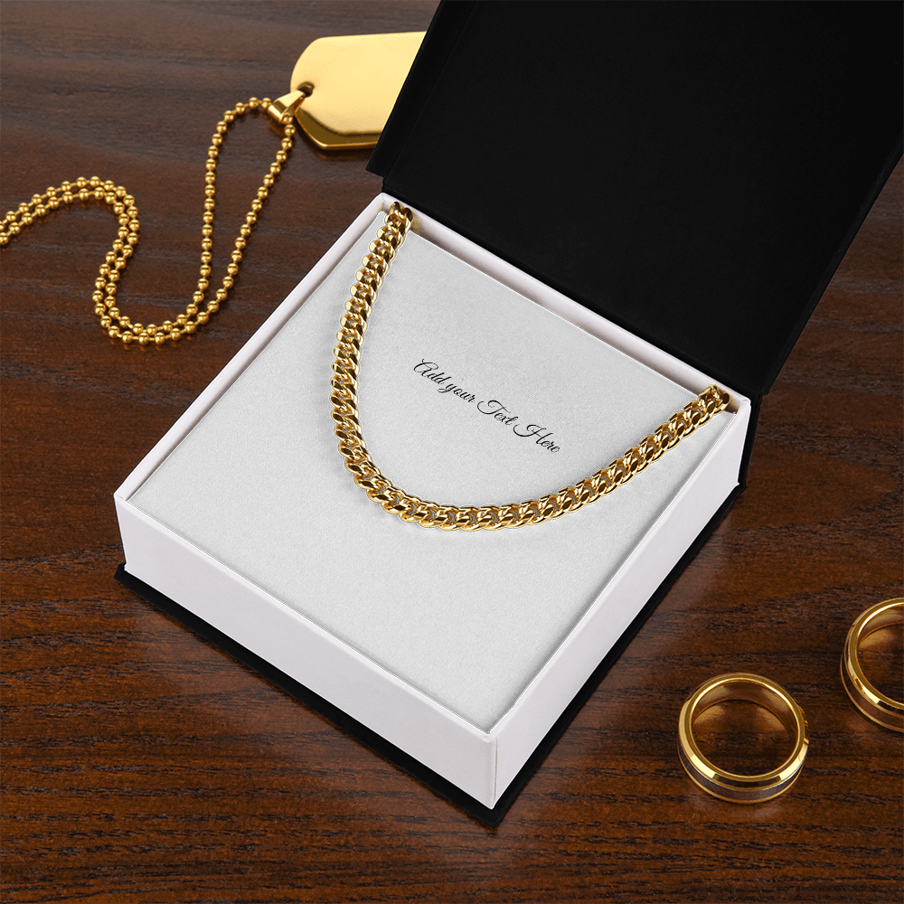 Cuban Link Chain in Gold or Silver - The Man in your Life Will Love It! - Engravable
