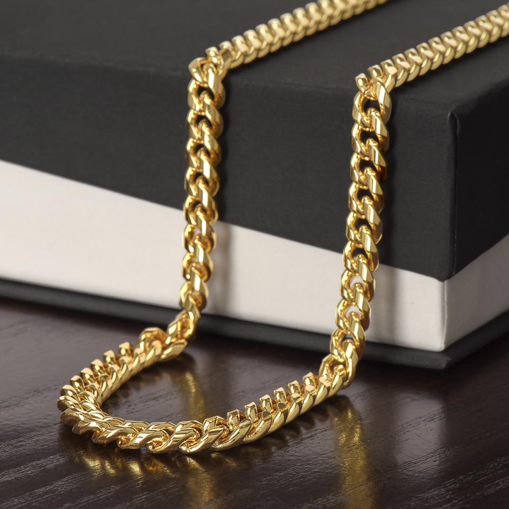 Cuban Link Chain in Gold or Silver - The Man in your Life Will Love It! - Engravable