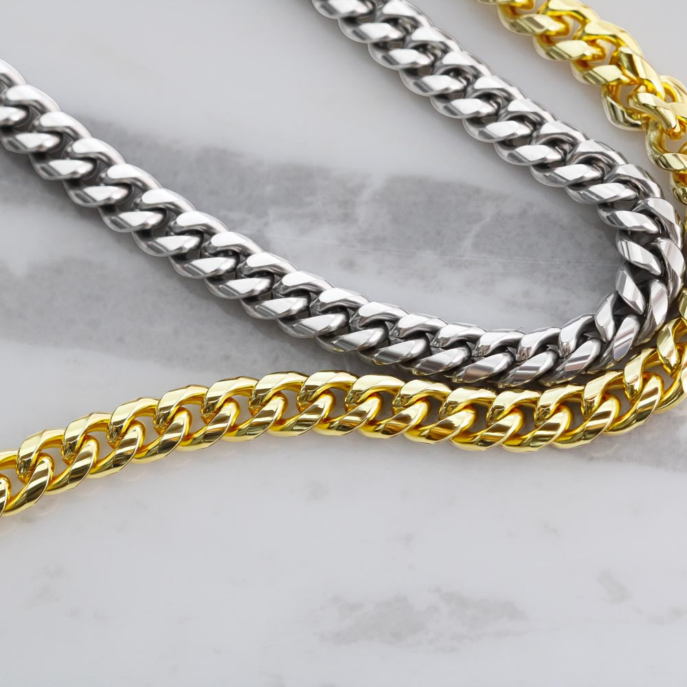 Cuban Link Chain in Gold or Silver - The Man in your Life Will Love It! - Engravable