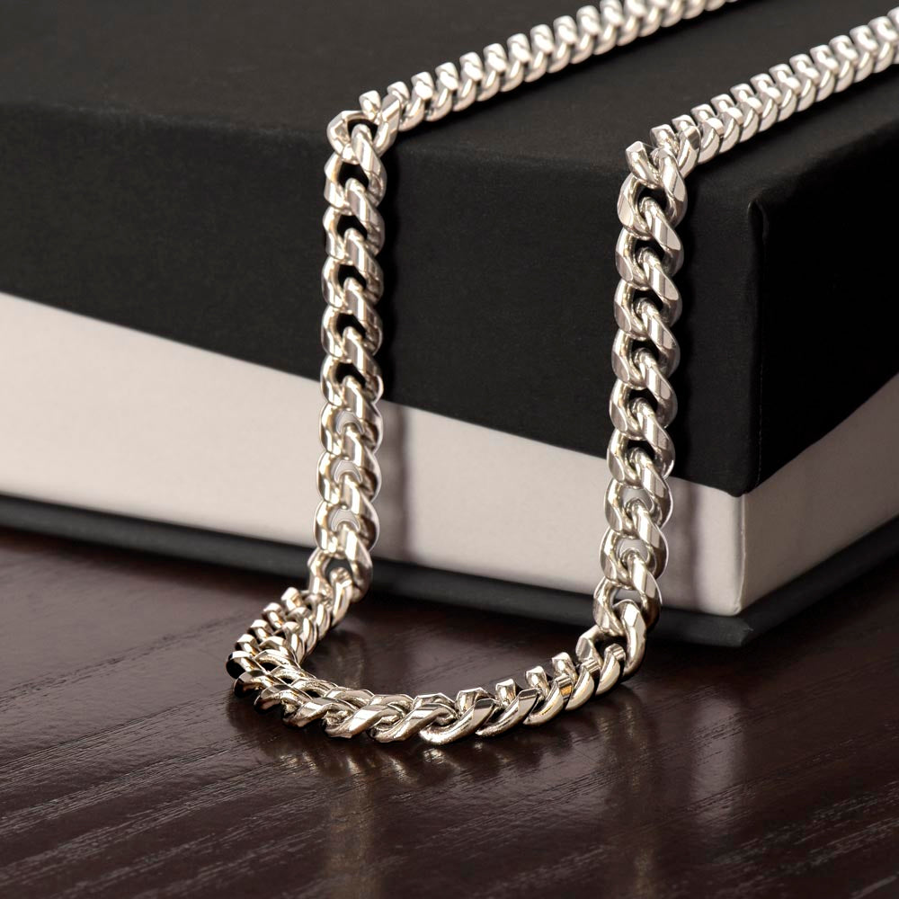 Cuban Link Chain in Gold or Silver - The Man in your Life Will Love It! - Engravable