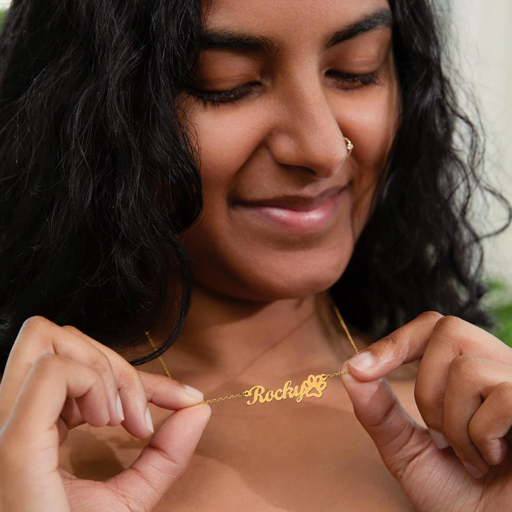 Show Your Love For ur Fur Baby with the Paw Name Necklace!