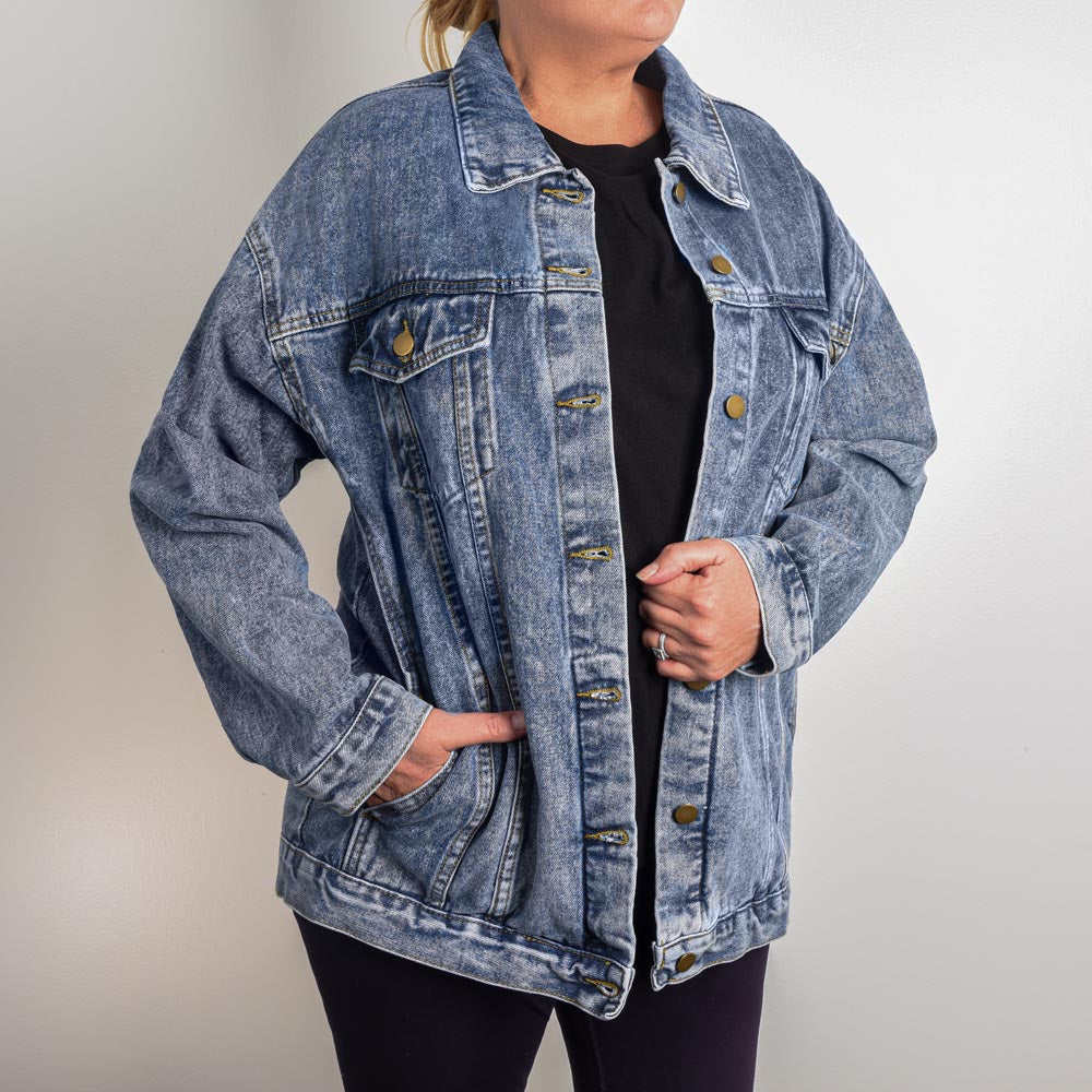 Women's Oversized Denim Jacket! They are Coming Back in Style!!