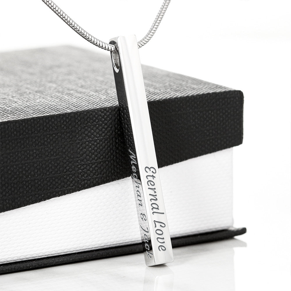 4 Sided Engravable Necklace Put Your Words Where She Can See Them!