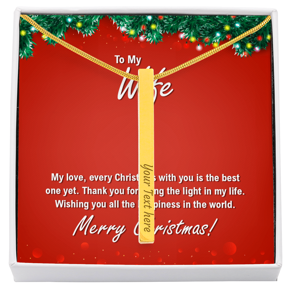 4 Sided Engravable Necklace Put Your Words Where She Can See Them!