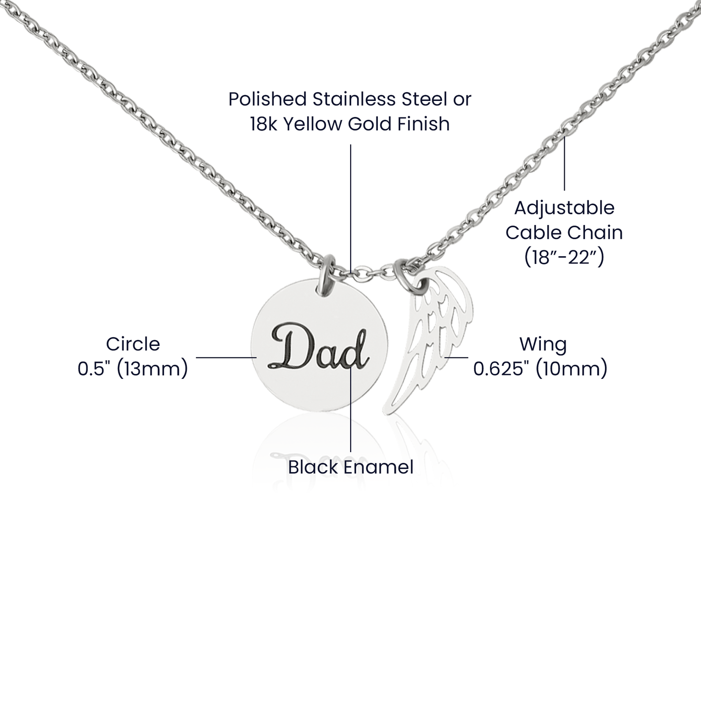 A Memorial to Dad Necklace - Engravable